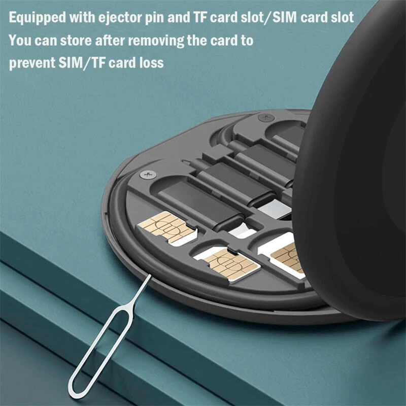 Card holder with SIM and TF card slots on a teal background