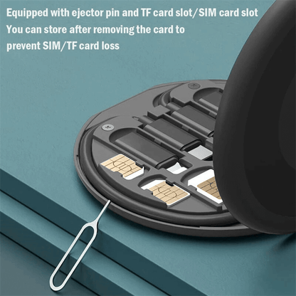 Card holder with SIM and TF card slots on a teal background